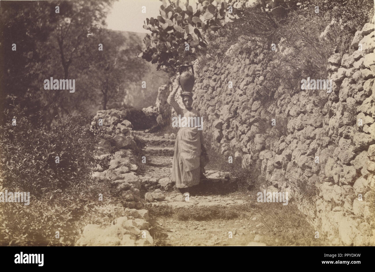 Capri woman carrying jug; James Anderson, British, 1813 - 1877, about 1845 - 1877; Albumen silver print Stock Photo