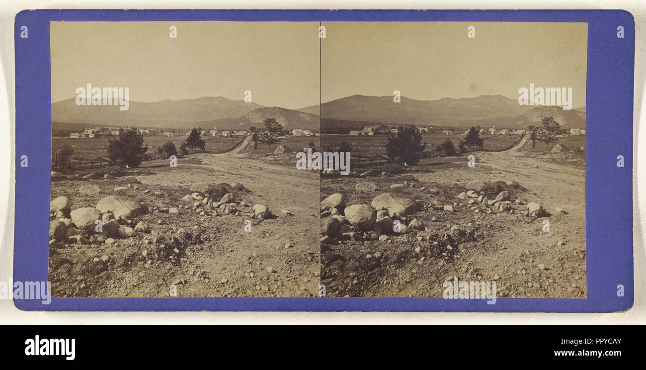 North Conway & Mote Mountain; British; about 1860; Albumen silver print Stock Photo