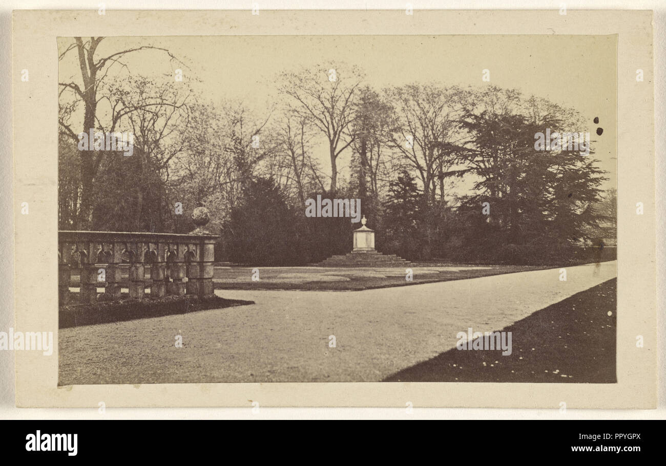 Newstead Abbey. Boatswain's grave; A.W. & H. Cox; October 24, 1865; Albumen silver print Stock