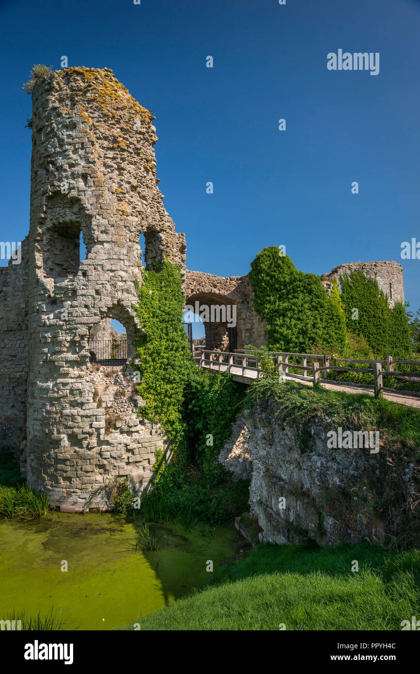 The Norman part of Pevensey Castle, East Sussex, UK Stock Photo