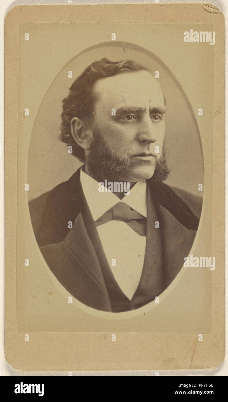 man with long, groomed muttonchops, printed in quasi-oval style; Peter S. Weaver, American, active Hanover, Pennsylvania 1860s Stock Photo