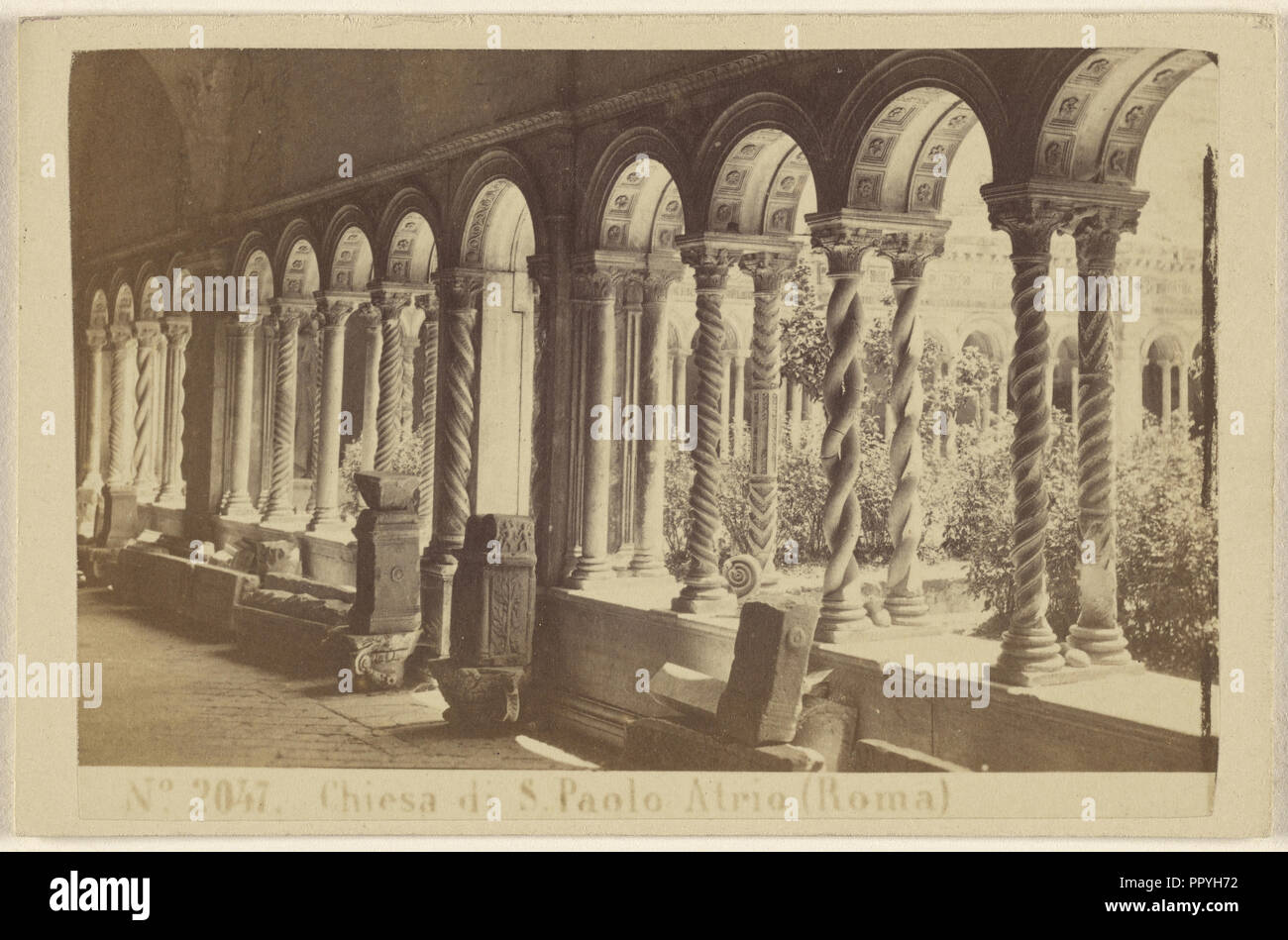 Chiesa di S. Paolo Atrio, Roma, Sommer & Behles, Italian, 1867 - 1874, 1865-1870; Albumen silver print Stock Photo