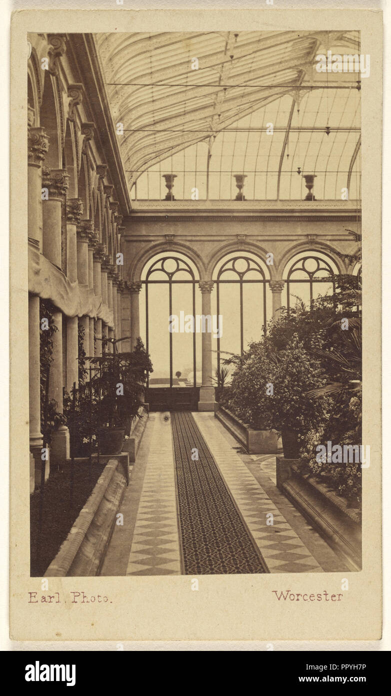 Whitley Court. Interior of Grand Conservatory; Francis Charles Earl, British, active 1860s - 1870s, 1865 - 1870; Albumen silver Stock Photo