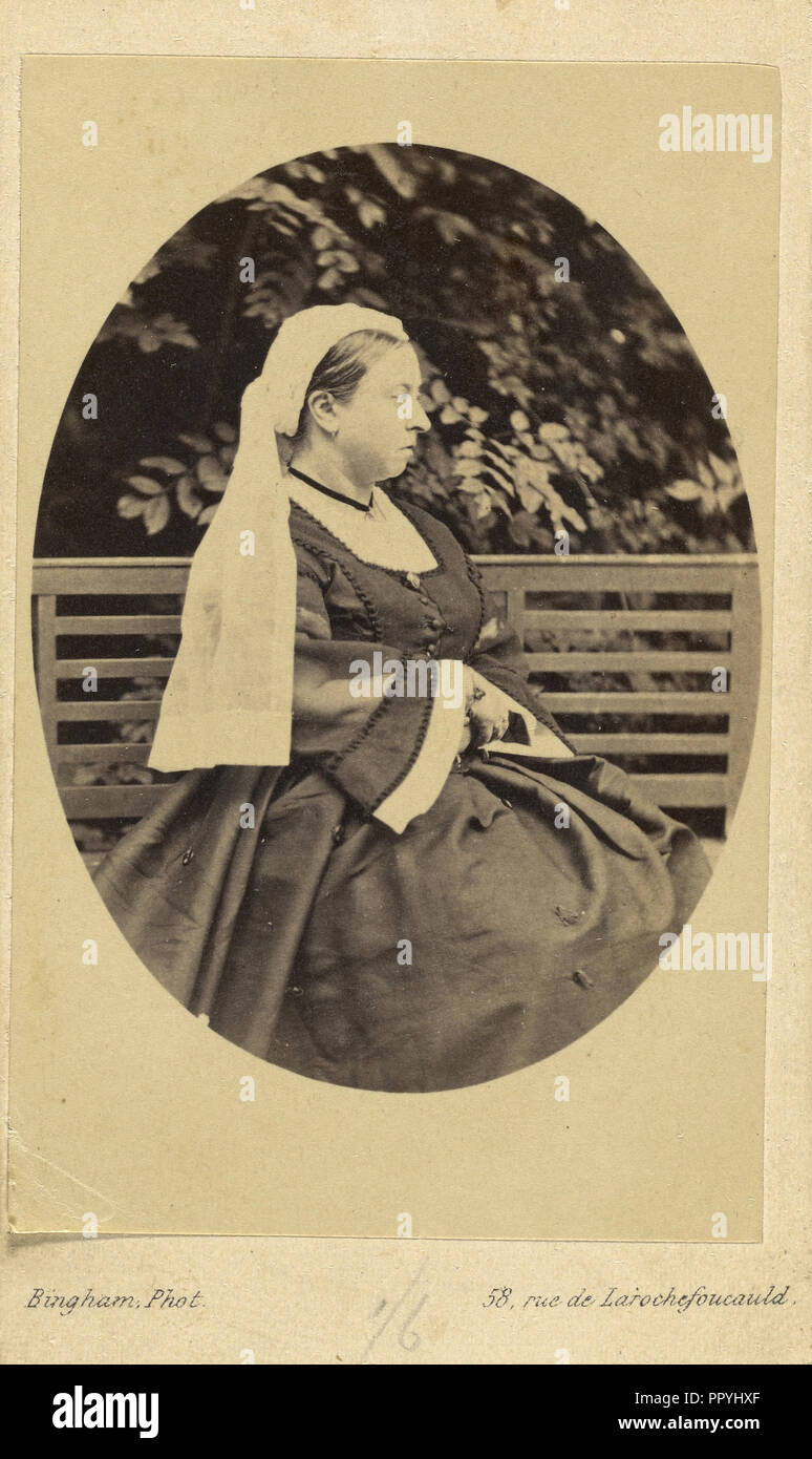 Queen Victoria; Robert Jefferson Bingham, British, 1824 - 1870, Paris, France; about 1862; Albumen silver print Stock Photo