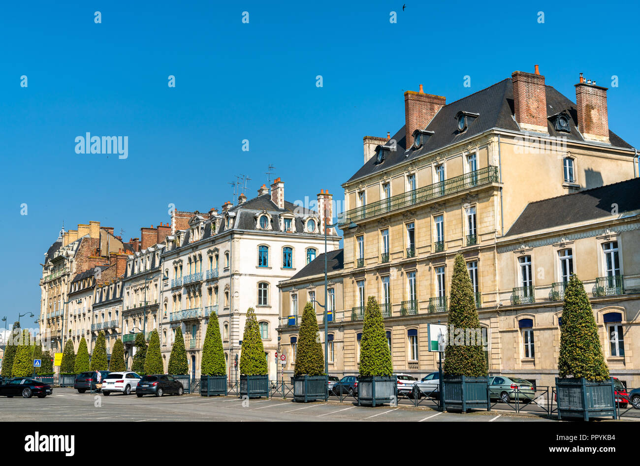 Typical french buildings in the city of Rennes Stock Photo
