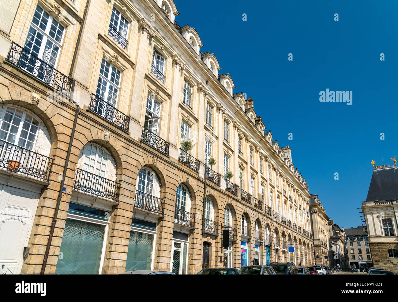 Typical french buildings in the city of Rennes Stock Photo - Alamy