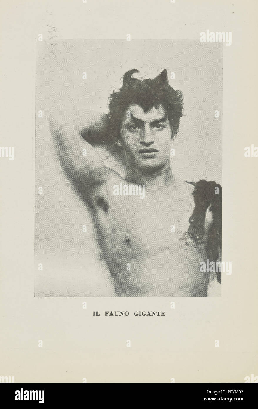 Il Fauno Gigante; Baron Wilhelm von Gloeden, German, 1856 - 1931, 1899 - 1920; Halftone print; 10.3 x 7.5 cm Stock Photo