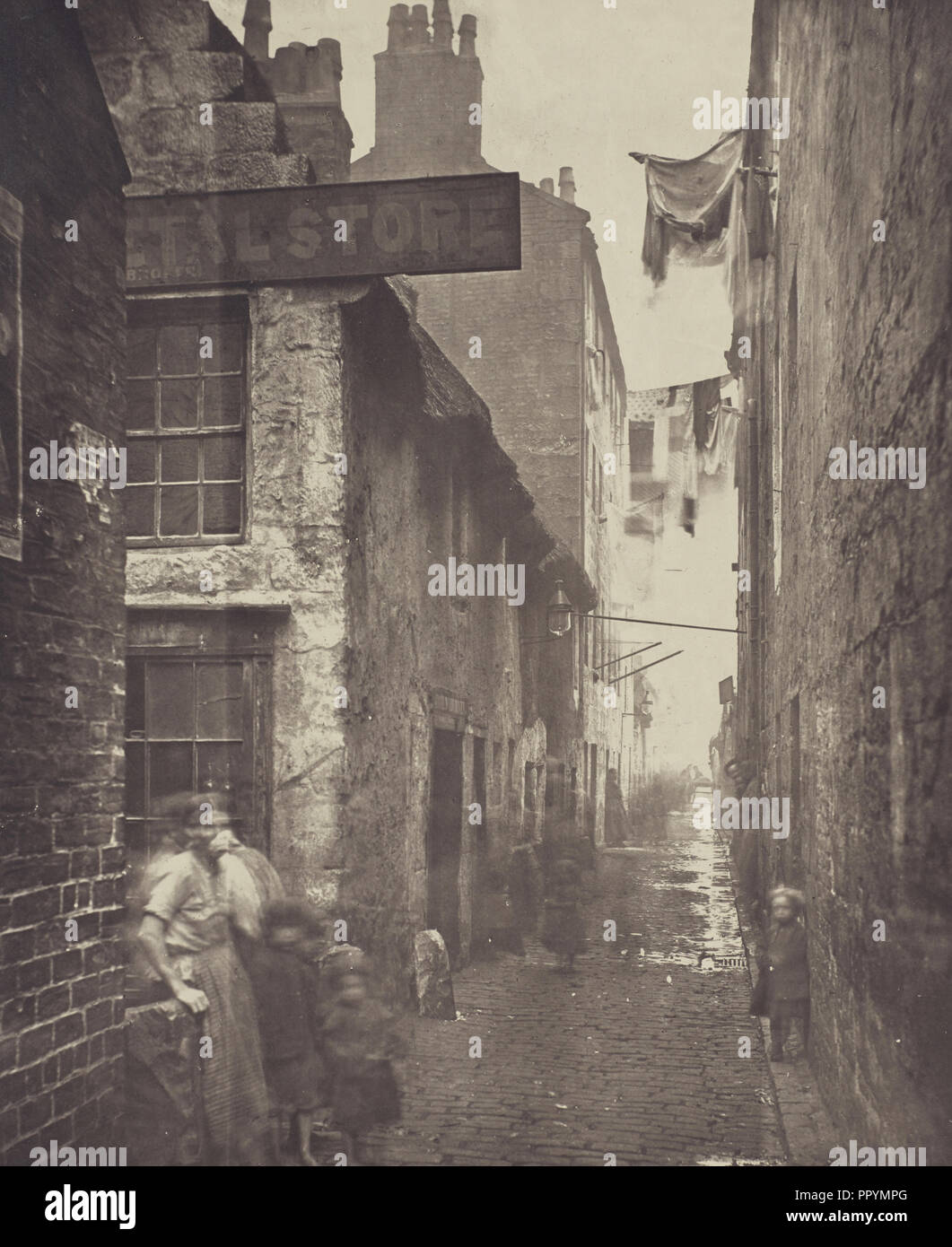 Old Vennel, off High Street; Thomas Annan, Scottish,1829 - 1887, Glasgow, Scotland; negative 1868 - 1871; print 1877; Carbon Stock Photo