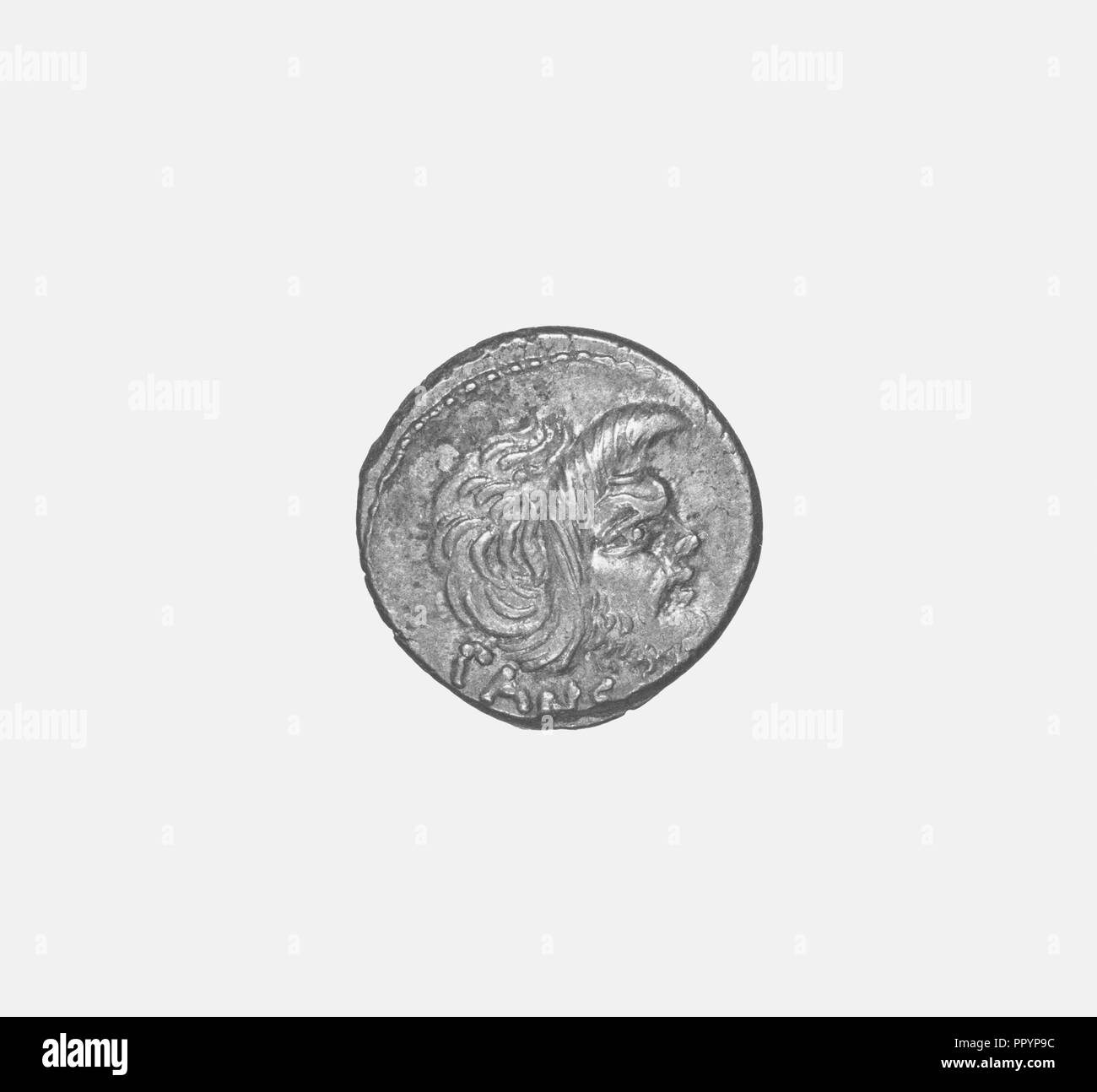 Denarius; Rome, Lazio Italy; 1st century B.C; Silver; 0.004 kg, 0.0088 lb Stock Photo