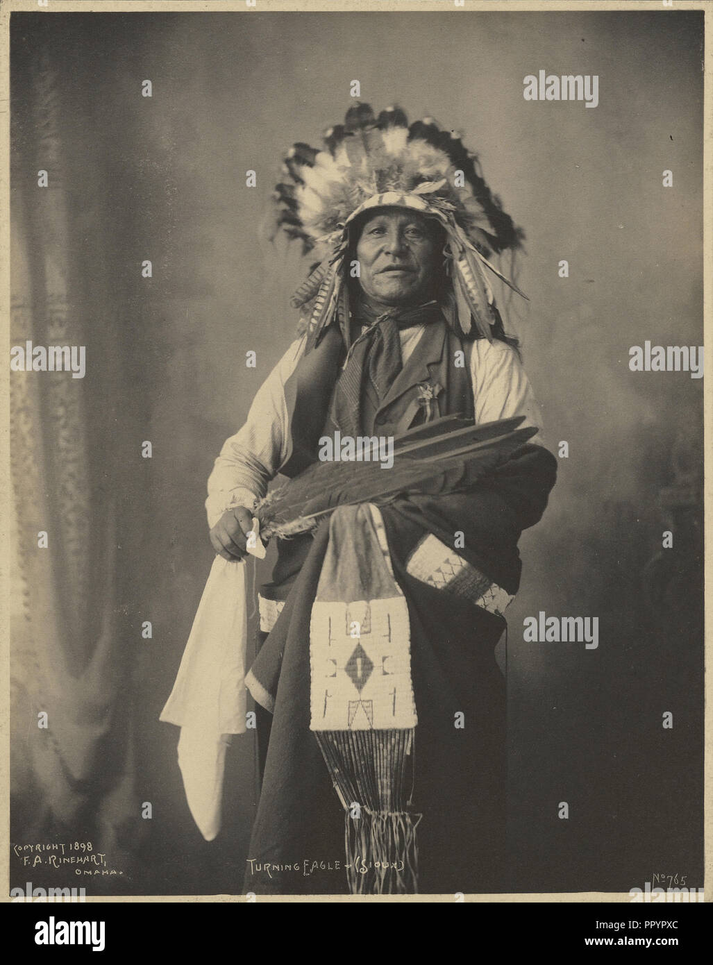Turning Eagle, Sioux; Adolph F. Muhr, American, died 1913, Frank A. Rinehart, American, 1861 - 1928, 1898; Platinum print Stock Photo
