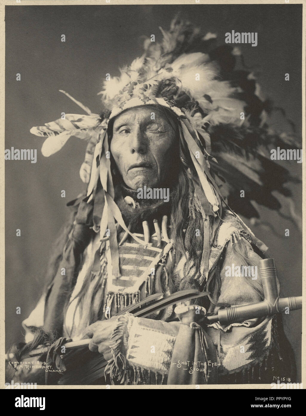 Shot in the Eye, Sioux; Adolph F. Muhr, American, died 1913, Frank A. Rinehart, American, 1861 - 1928, 1899; Platinum print Stock Photo
