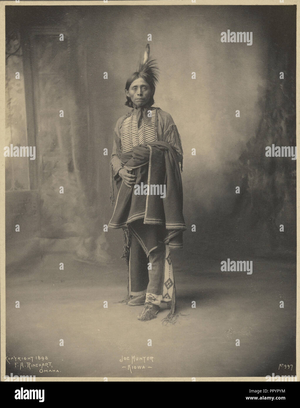 Joe Hunter, Kiowa; Adolph F. Muhr, American, died 1913, Frank A. Rinehart, American, 1861 - 1928, 1898; Platinum print Stock Photo