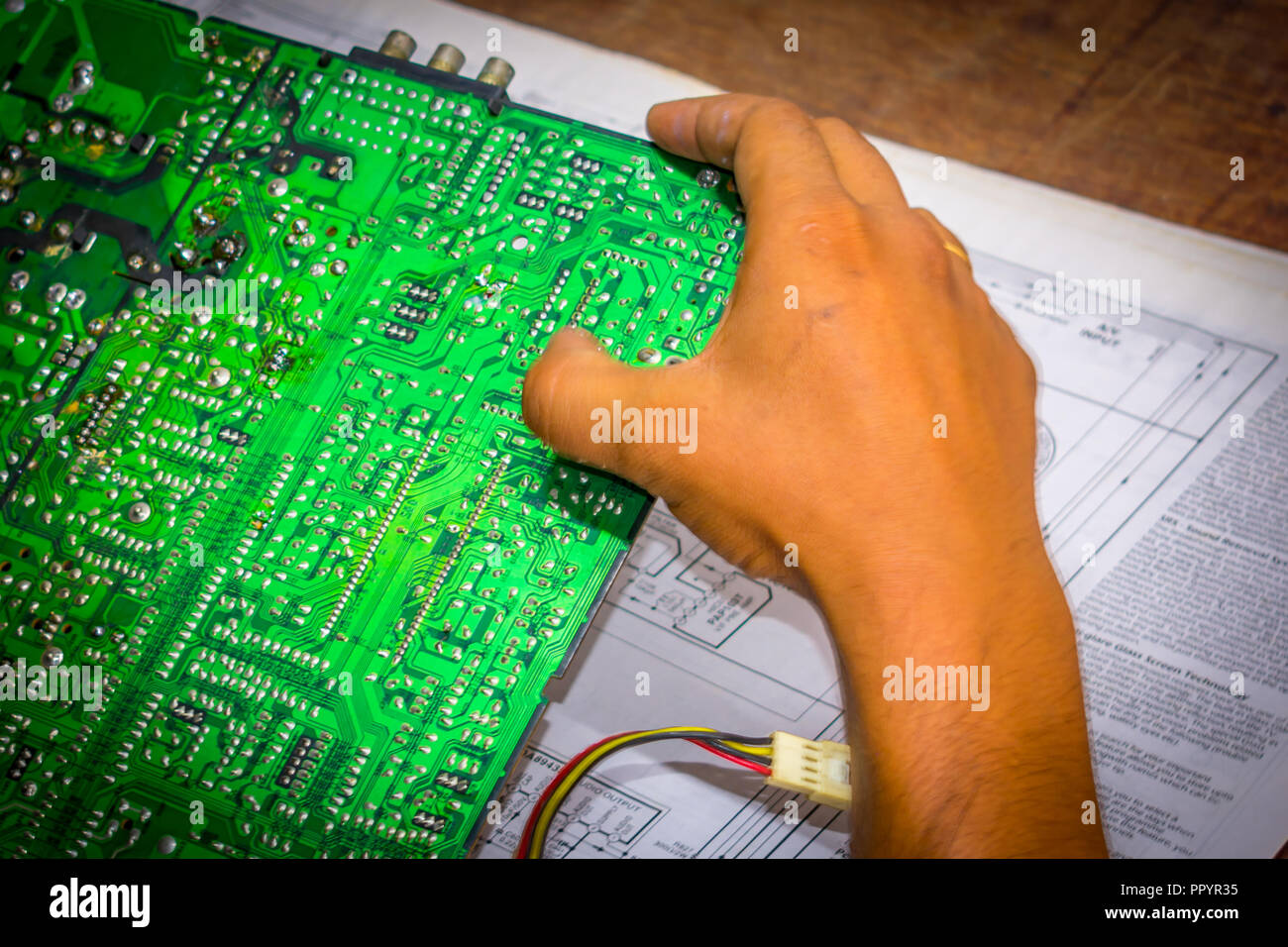 Selective focus. computer hardware development repair and upgrade