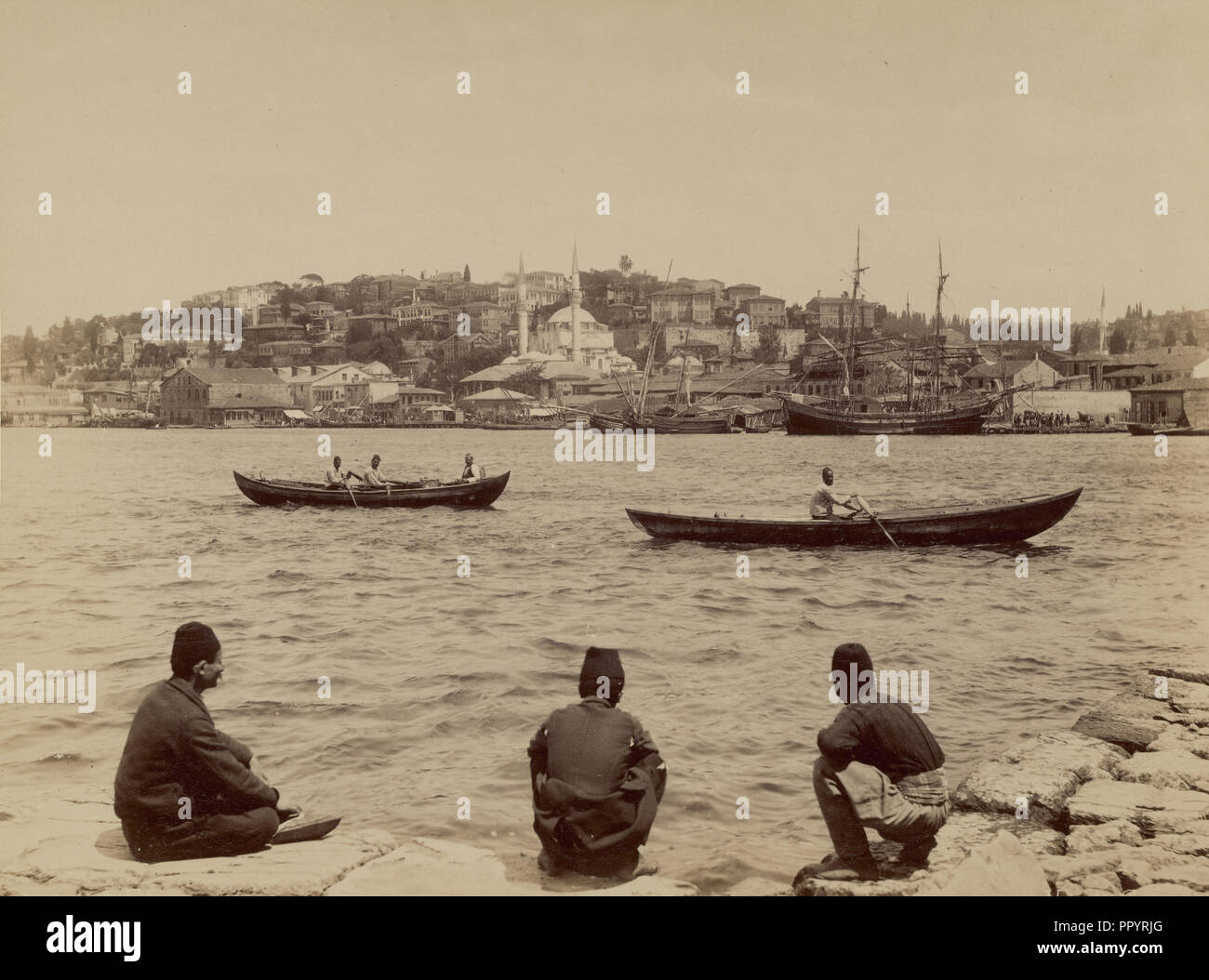 View of Scutari; Abdullah Frères, Armenian, active 1860s - 1890s, Scutari, Turkey; 1858 - 1899; Albumen silver print Stock Photo