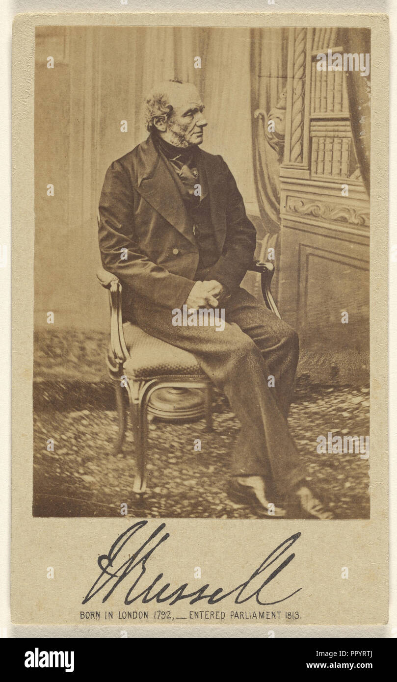 Lord John Russell. Born in London, 1792, - Entered Parliament 1813; London Stereoscopic Company, active 1854 - 1890, about 1870 Stock Photo