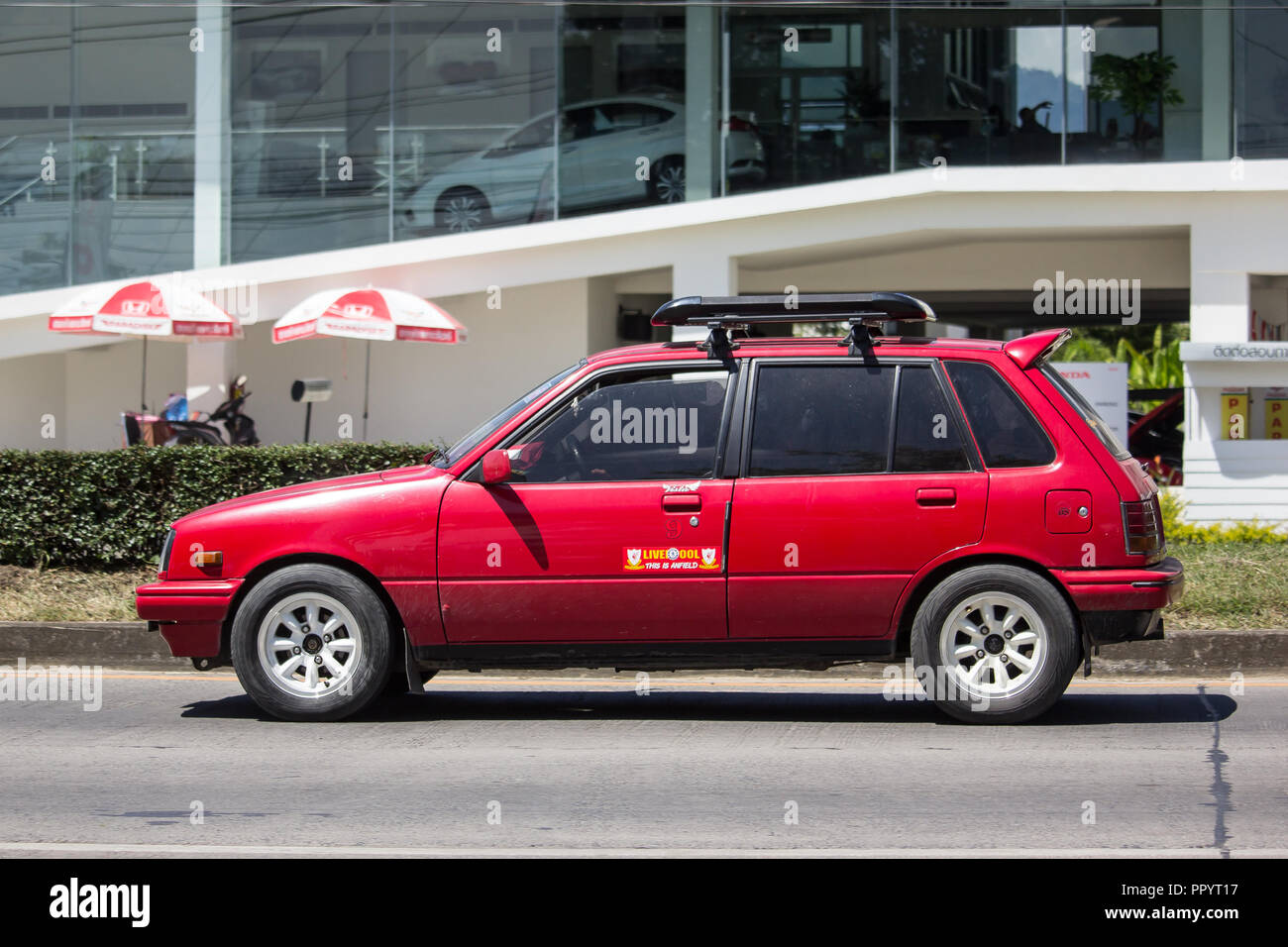 Chiangmai Thailand September 28 2018 Old Private car Toyota Starlet. On road no.1001 8 km from Chiangmai city Stock Photo Alamy
