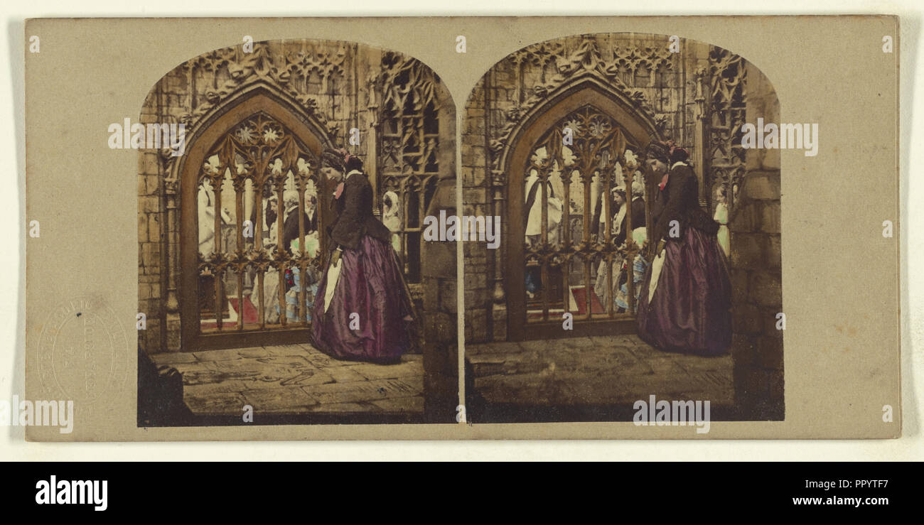 Broken Vows; London Stereoscopic Company, active 1854 - 1890, about 1860; Hand colored Albumen silver print Stock Photo
