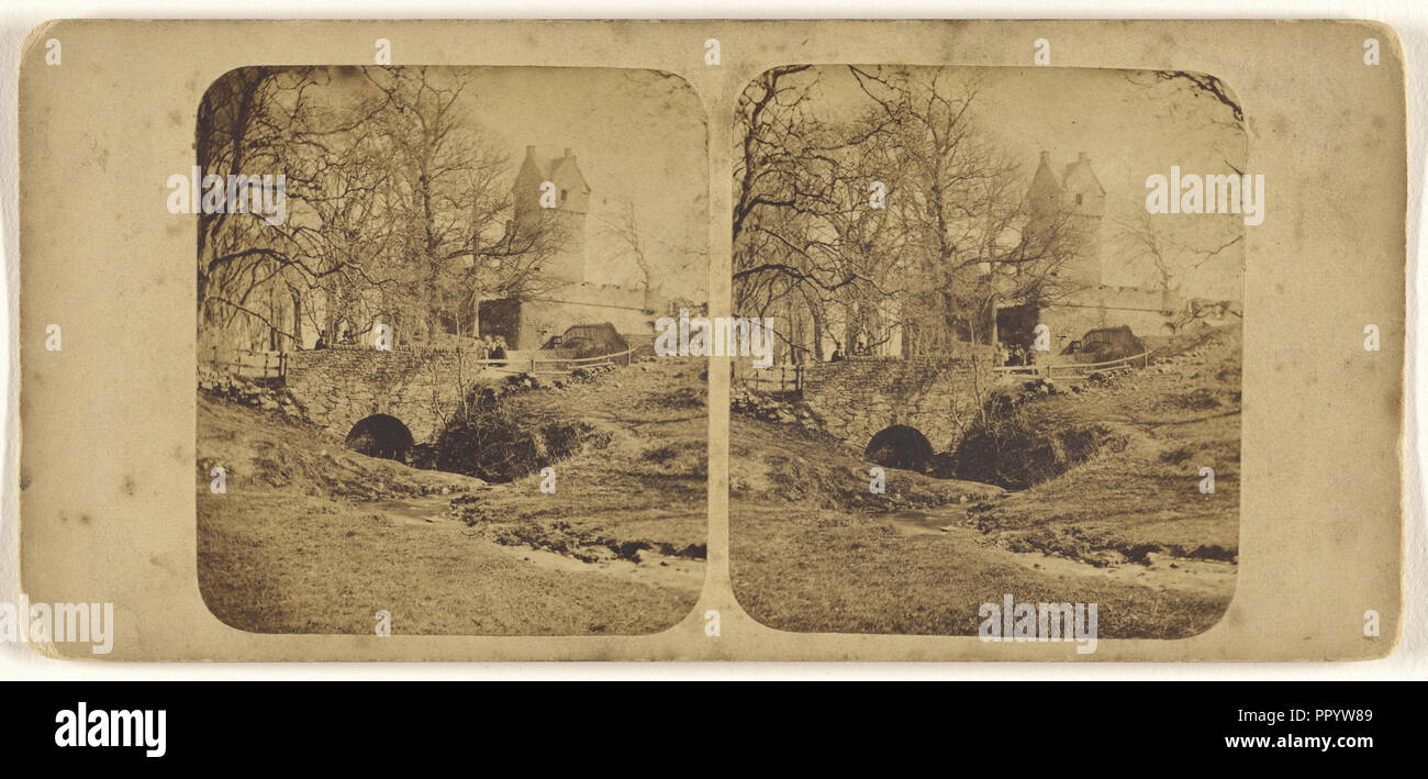Castle of Mains, near Dundee; James Valentine, Scottish, 1815 - 1879, 1870s; Albumen silver print Stock Photo