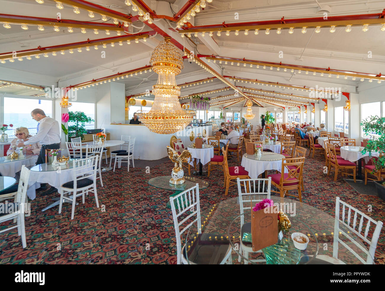 Eastbourne Pier Victorian Tea Rooms. Stock Photo