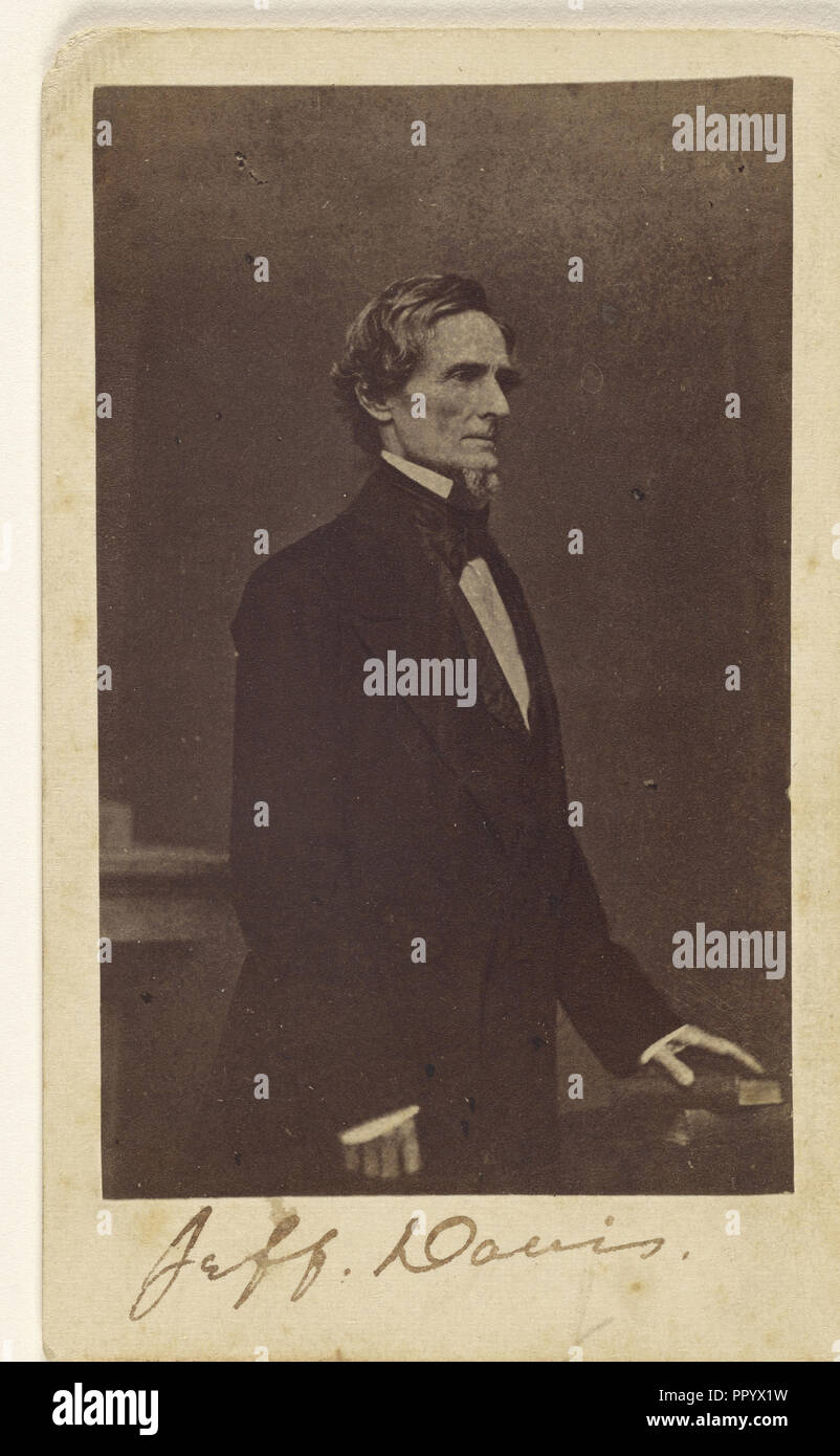 Jefferson Davis; Studio of Mathew B. Brady, American, about 1823 - 1896, about 1860; Albumen silver print Stock Photo