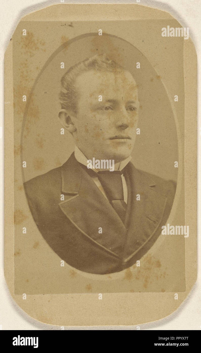 man, printed in quasi-oval style; Peter S. Weaver, American, active Hanover, Pennsylvania 1860s - 1910s, 1870 - 1875; Albumen Stock Photo