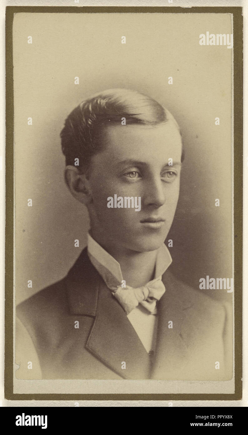 young man, printed in vignette-style; Mayes & Bell; July 17, 1878; Albumen silver print Stock Photo