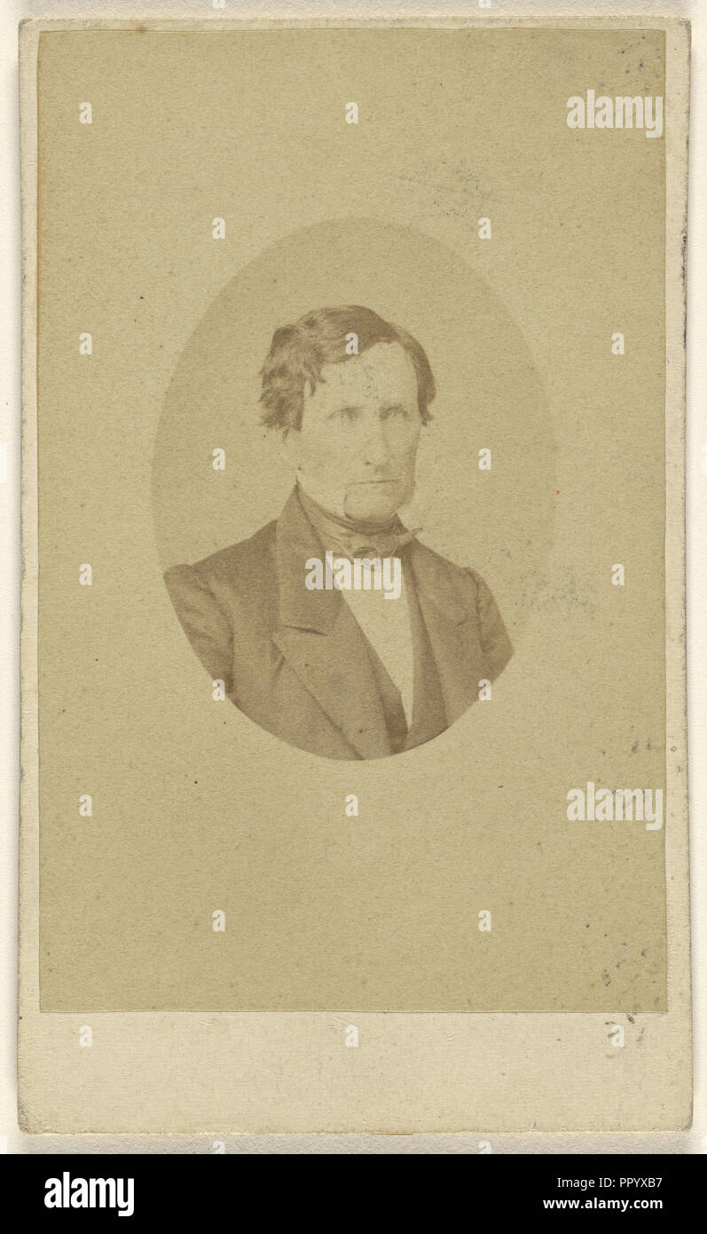 man, printed in vignette-style; James Earle McClees, American, 1821 - 1887, 1862 - 1865; Albumen silver print Stock Photo