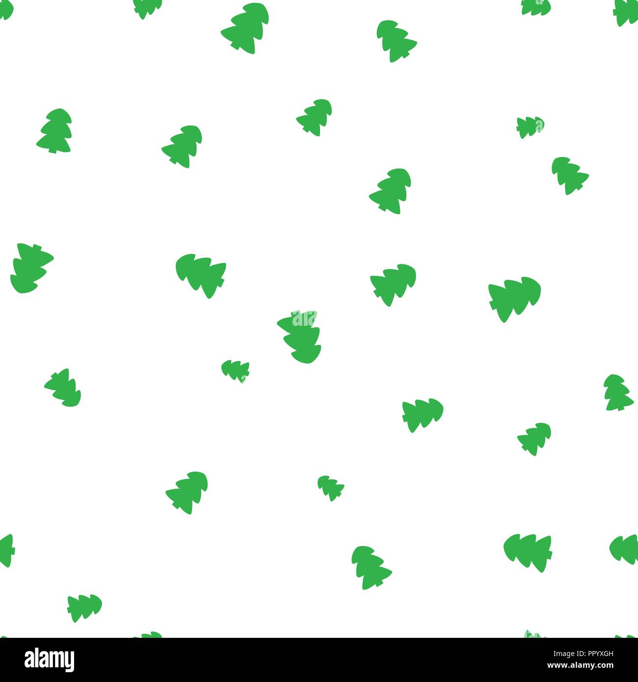 Green Christmas tree seamless pattern. Isolated on a white background ...