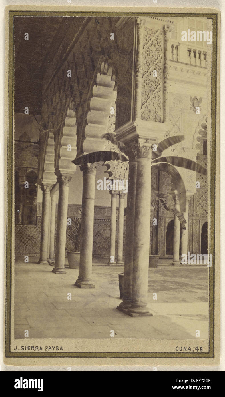 Entrance to Court of the Embassador Alcazar - Seville. 17 April 67; Jose Sierra Payba, Spanish, active Seville, Spain 1860s Stock Photo