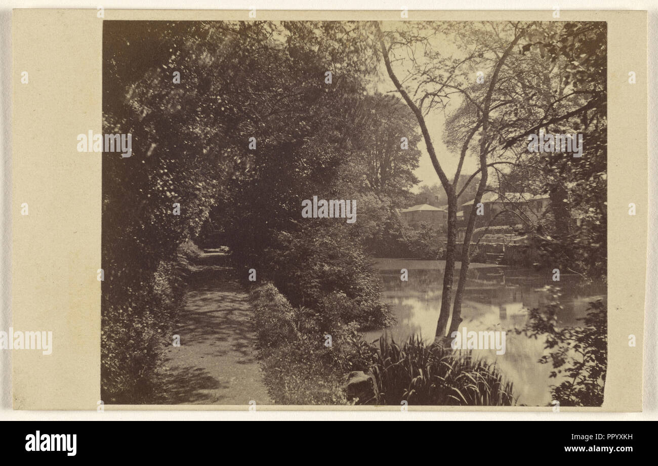 Pond, church. Brown & Wheeler; 1865 - 1866; Albumen silver print Stock Photo