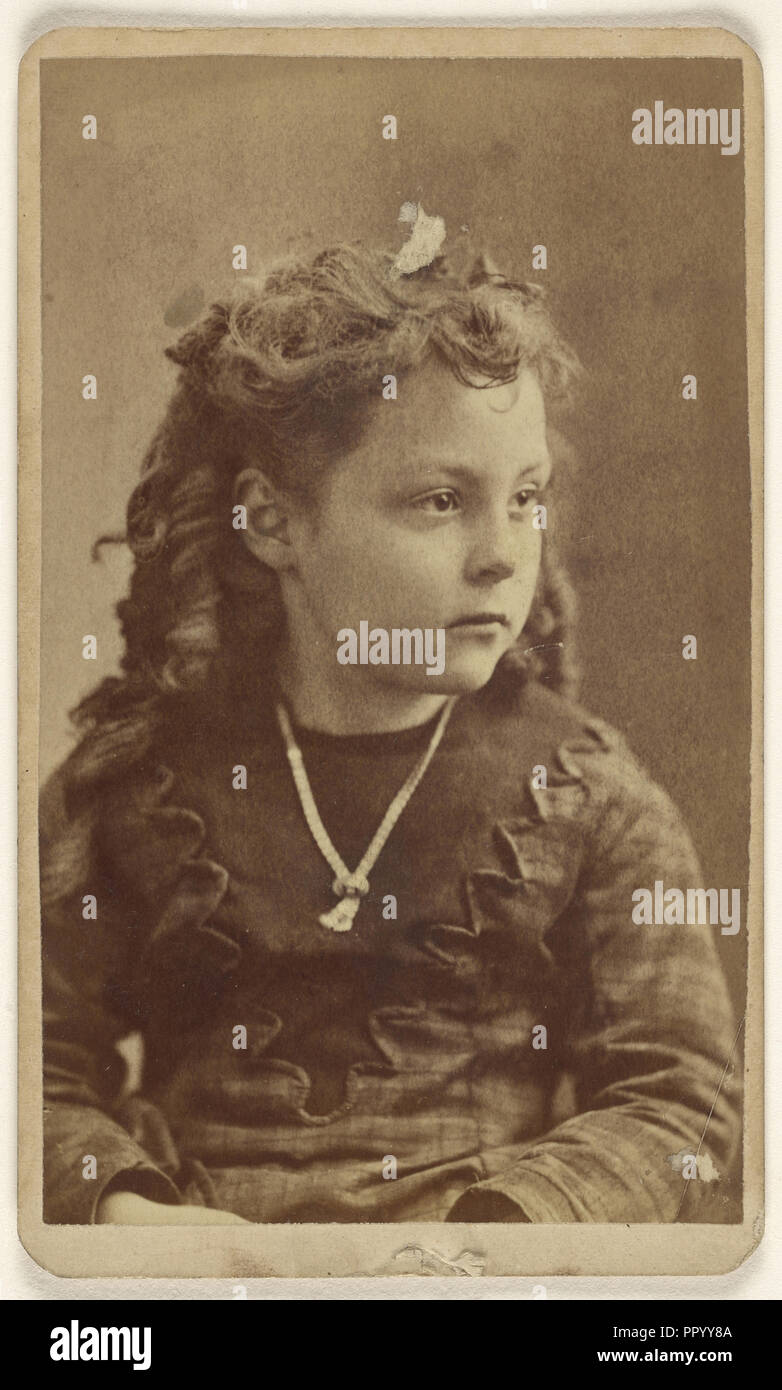 little girl, in 3,4 profile; Brainard F. Childs, American, 1841,1842 - 1921, 1865 - 1870; Albumen silver print Stock Photo