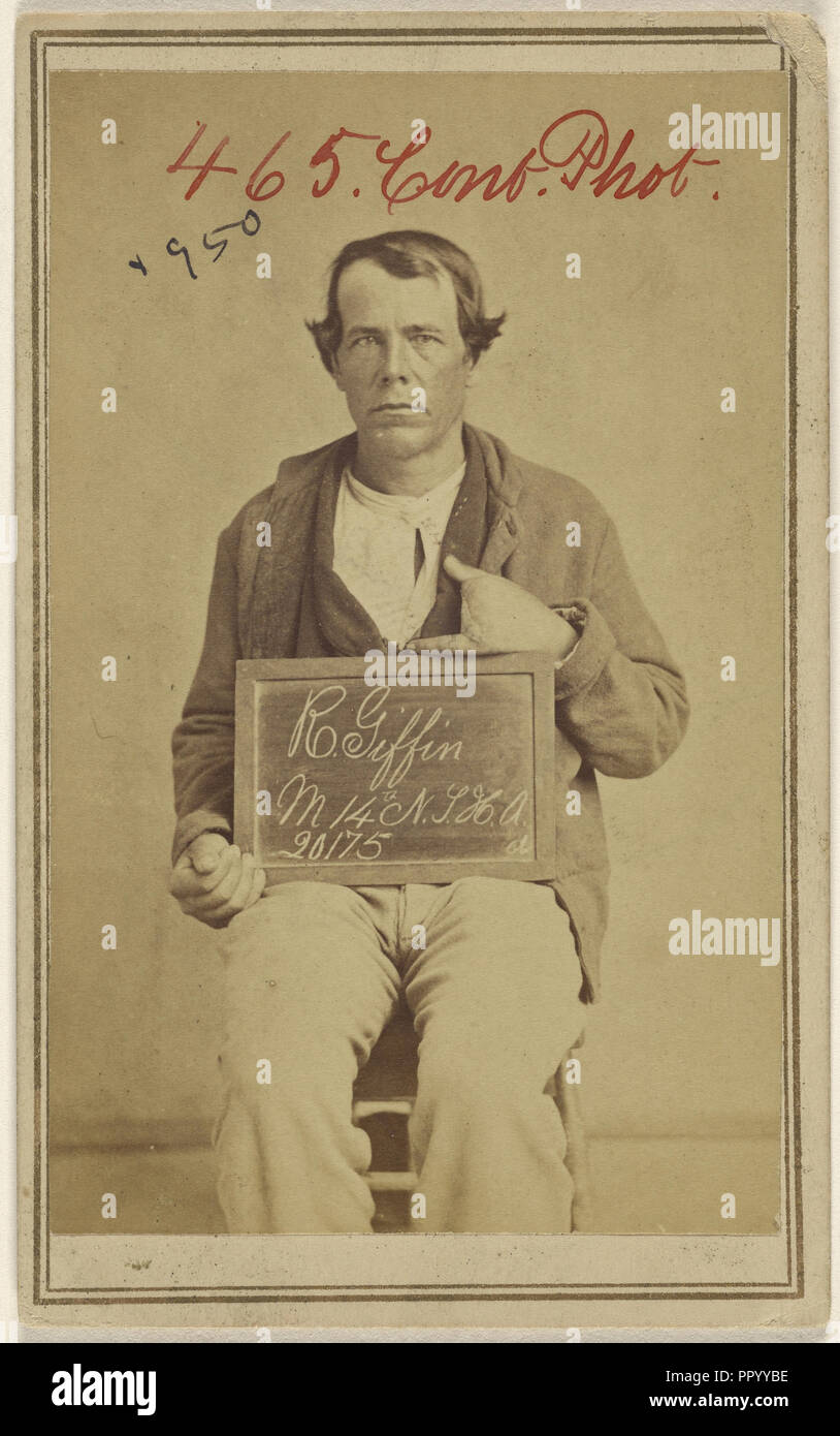 R. Giffin, M 14th N.T.H.A. 20175 D., Civil War victim; American; 1865 - 1870; Albumen silver print Stock Photo