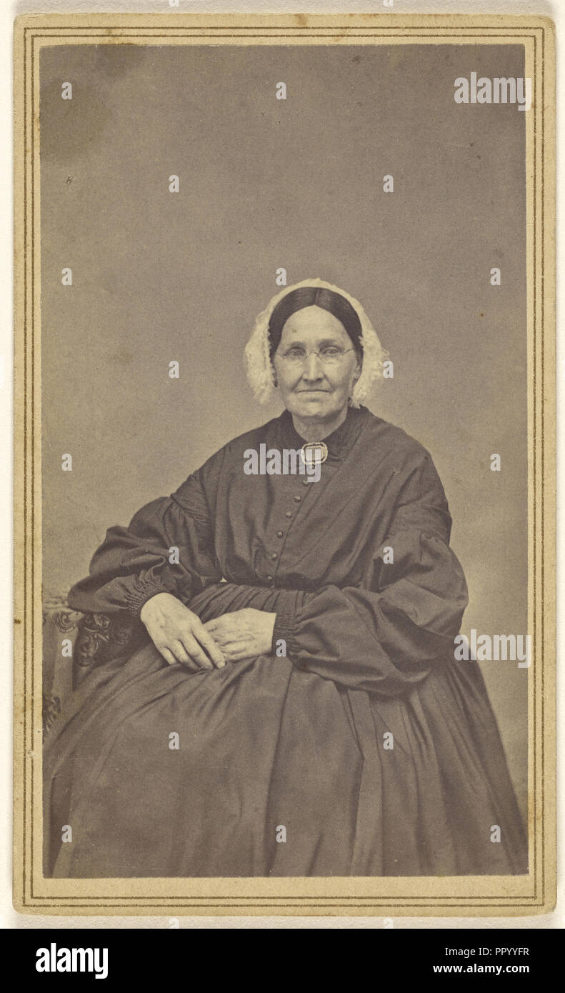 Mrs. Patten; D.O. Furnald, American, active Manchester, New Hampshire 1860s - 1870s, 1865 - 1870; Albumen silver print Stock Photo