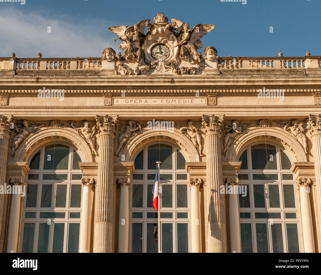 The front of the Opéra Comique at the Place de la Comédie, Montpellier, France# Stock Photo