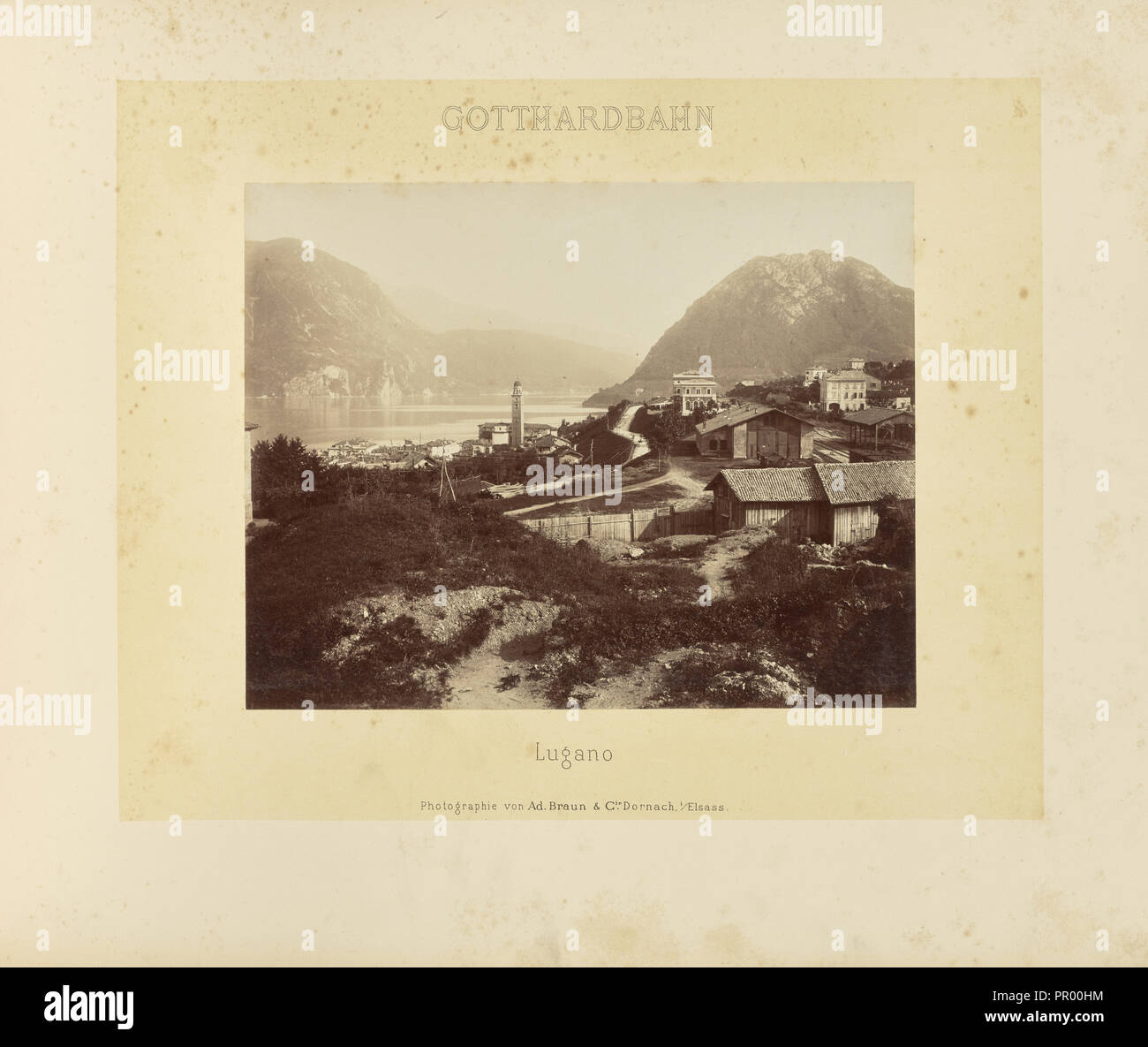 Gotthardbahn Lugano; Adolphe Braun & Cie, French, 1876 - 1889, Dornach,  France; about 1875–1882; Albumen silver print Stock Photo - Alamy