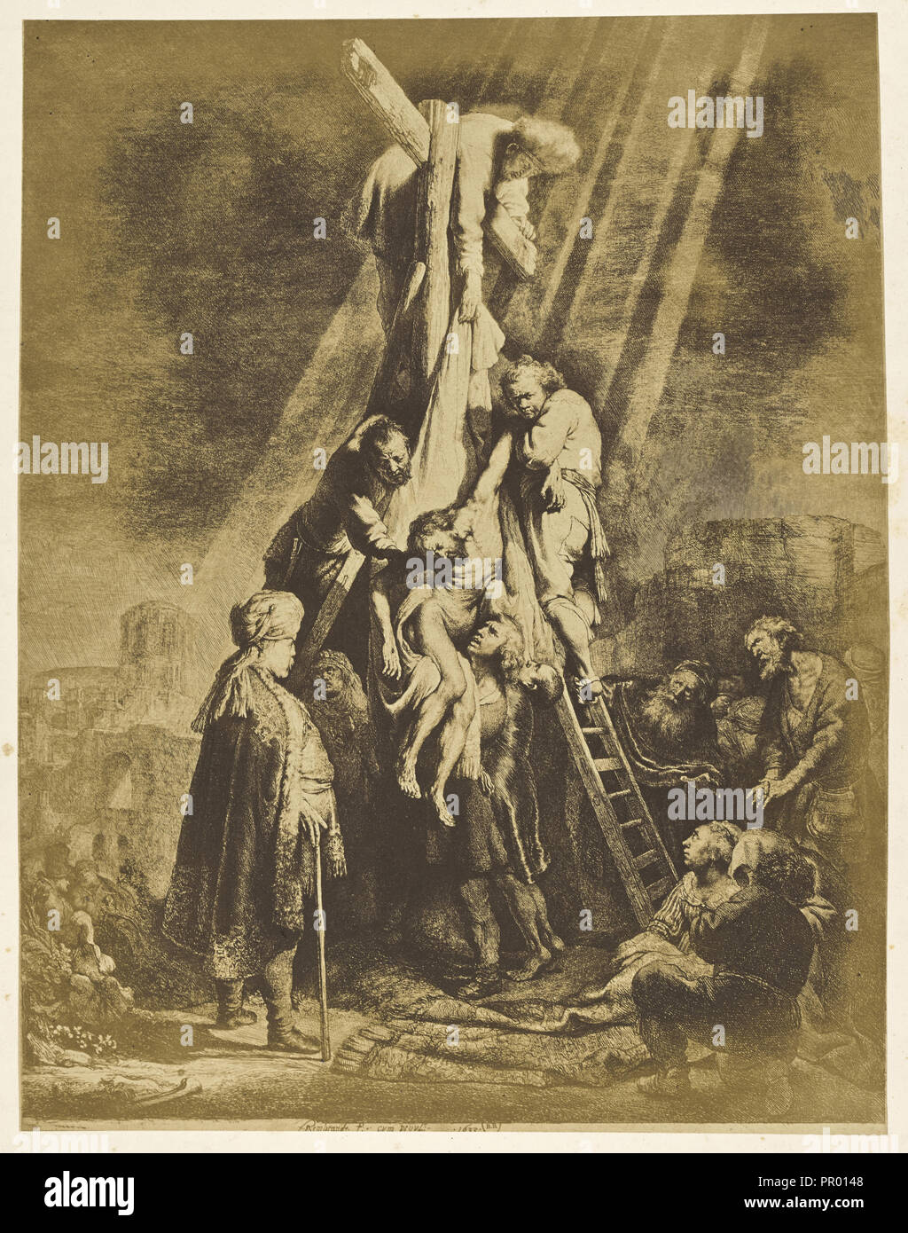 La Grande Descente de Croix; Bisson Frères, French, active 1840 - 1864, Paris, France; 1858; Salted paper print; 43.4 x 33.5 cm Stock Photo