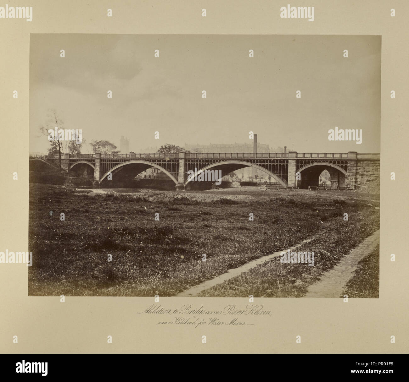 Addition to Bridge across River Kelvin; Thomas Annan, Scottish,1829 - 1887, Glasgow, Scotland; 1877; Albumen silver print Stock Photo