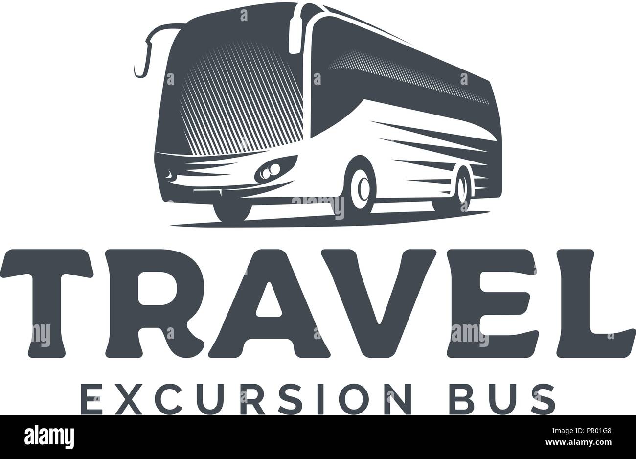 Tourist bus vector logo on white background. Stock Vector
