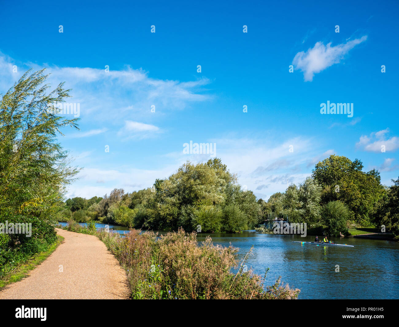 River Kayaking, Thames Path, River Thames, Oxford, Oxfordshire, England, UK, GB. Stock Photo