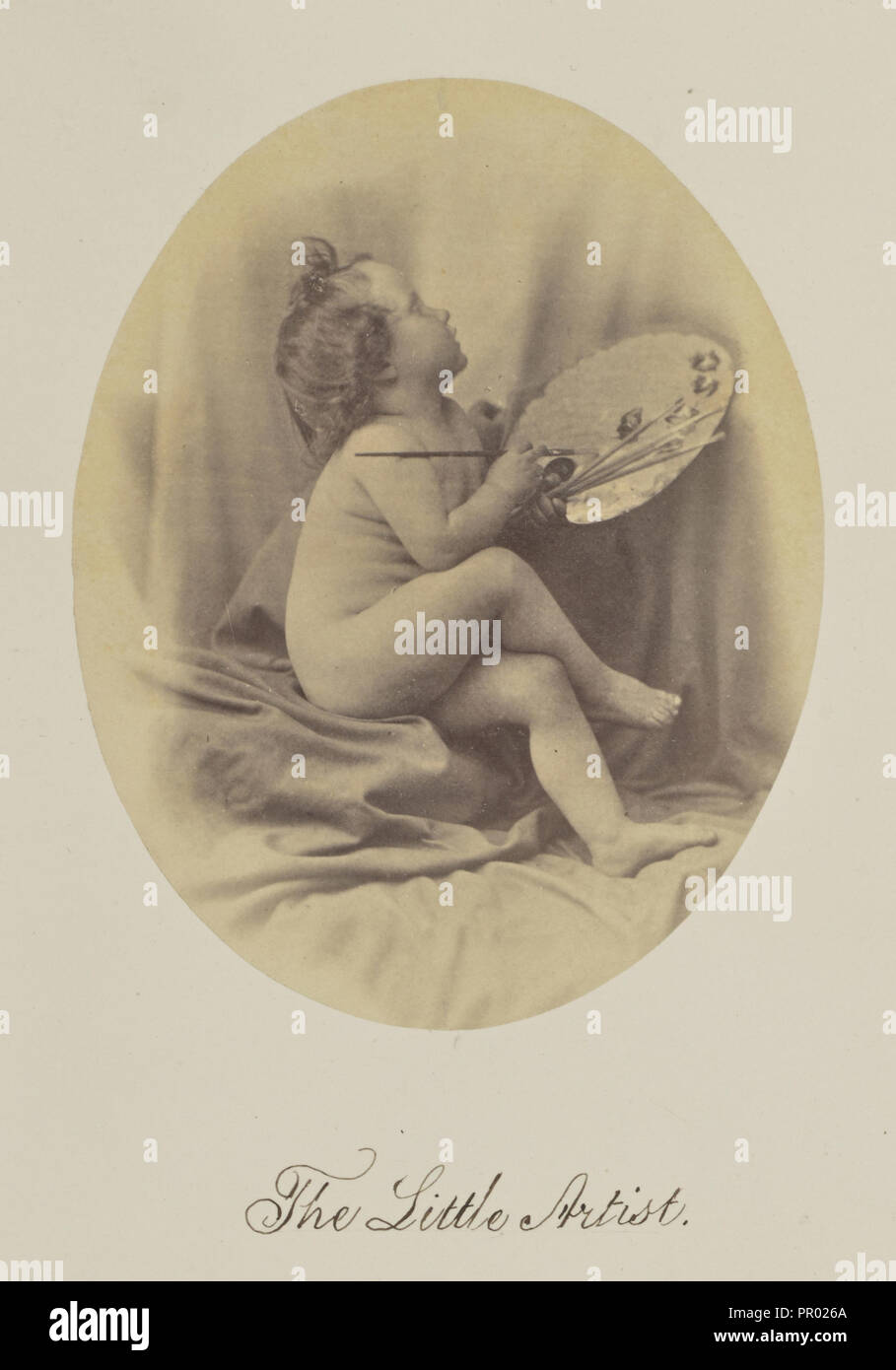 The Little Artist; Oscar Gustave Rejlander, British, born Sweden, 1813 - 1875, Great Britain; about 1865; Albumen silver print Stock Photo