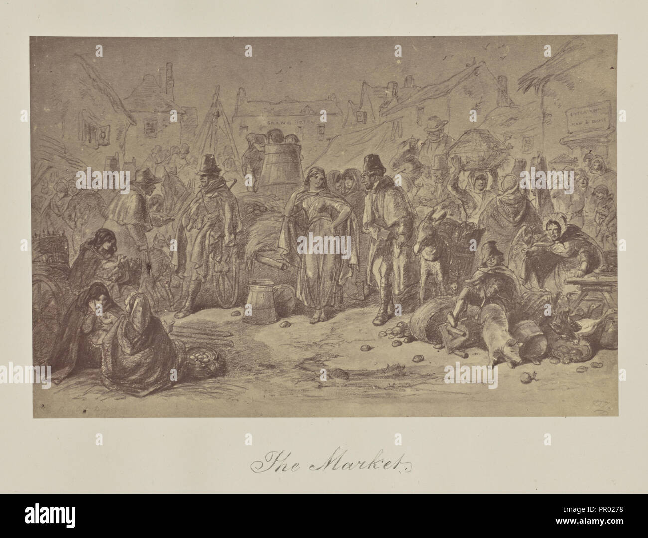 The Market; about 1865; Albumen silver print Stock Photo