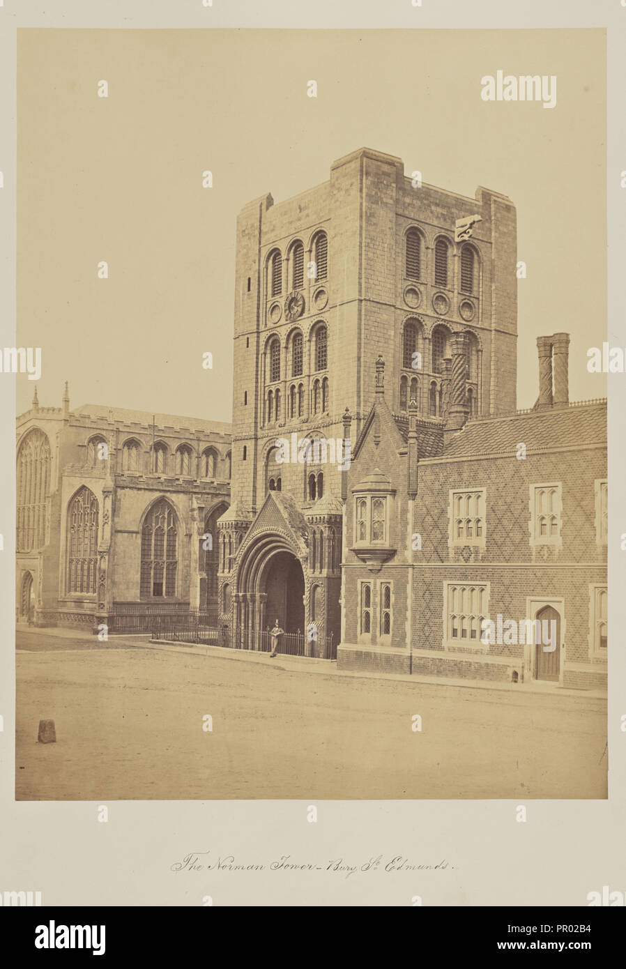 The Norman Tower - Bury St Edmunds; Attributed to John Dixon Piper, Scottish, active 1850s - 1860s, Bury St. Edmunds, Great Stock Photo