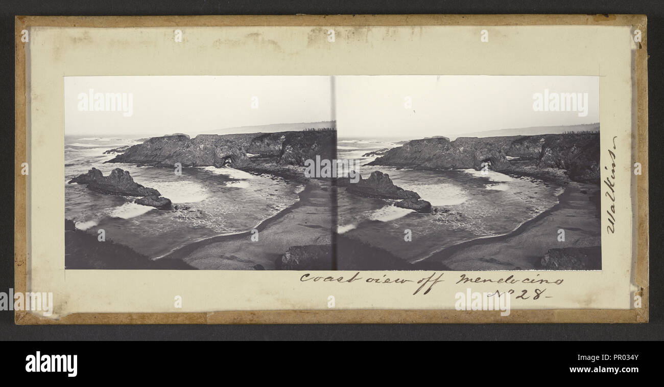 Coast View off Mendocino; Carleton Watkins, American, 1829 - 1916, Mendocino, California, United States; 1863; Collodion on Stock Photo