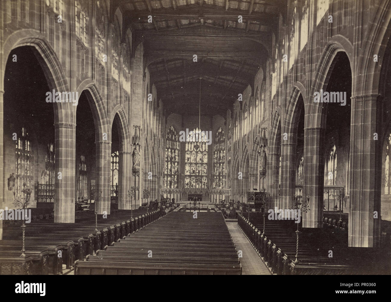 Coventry, interior of St. Michael's, looking east; Francis Bedford, English, 1815,1816 - 1894, Chester, England; about 1860 Stock Photo