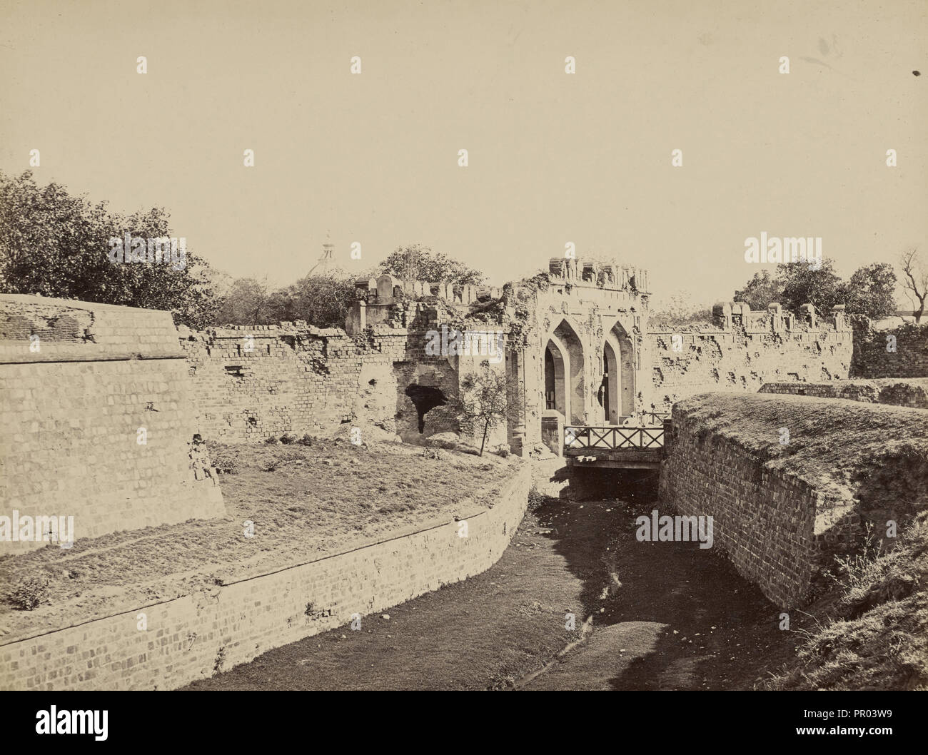 The Kashmir Gate, Delhi; Samuel Bourne, English, 1834 - 1912, Delhi, India; about 1866; Albumen silver print Stock Photo