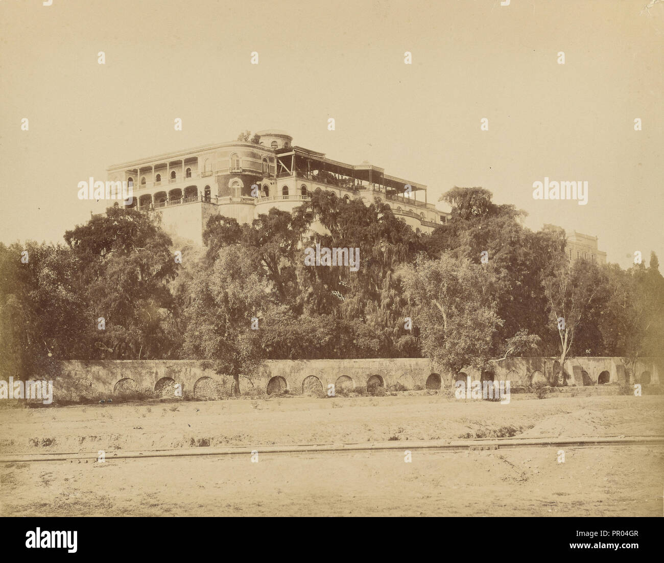 Vistas Mexicanas. Mexico, Castillo de Chapultepec; Abel Briquet, French, 1833 - ?, Mexico City, Mexico; 1860s - 1880s; Albumen Stock Photo
