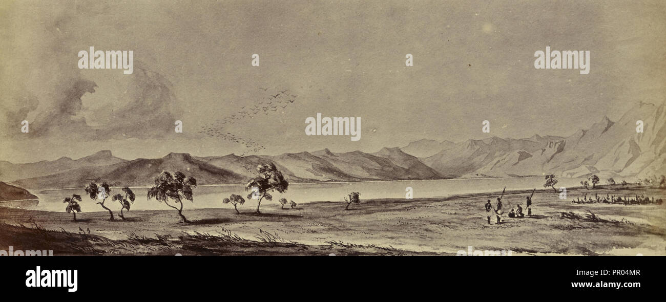 ETHIOPIA Abyssinian Expedition Amba Aladjieh near Lake Ashenge old print 1868