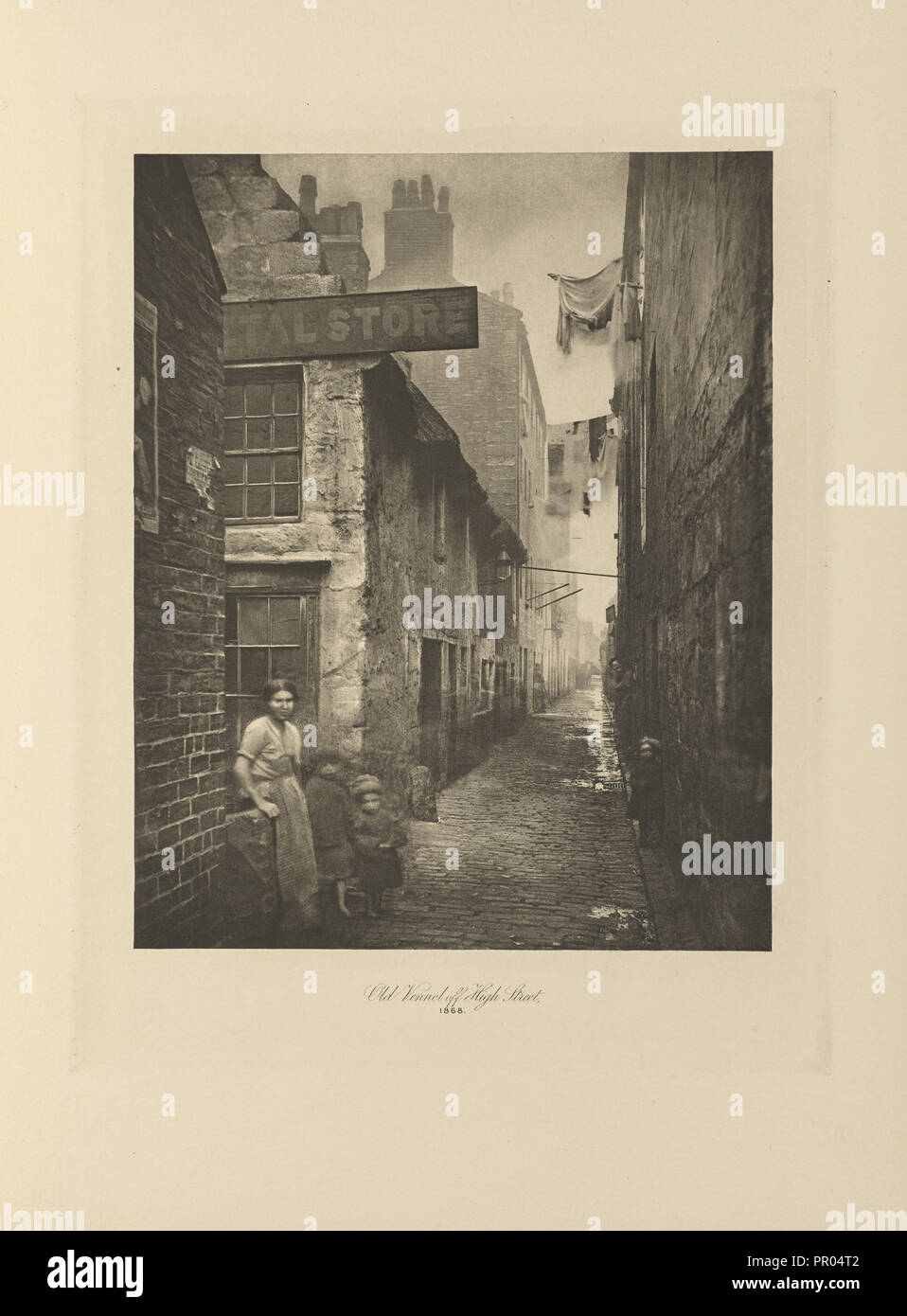 Old Vennel off High Street; Thomas Annan, Scottish,1829 - 1887, Glasgow, Scotland; negative 1868; print 1900; Photogravure Stock Photo