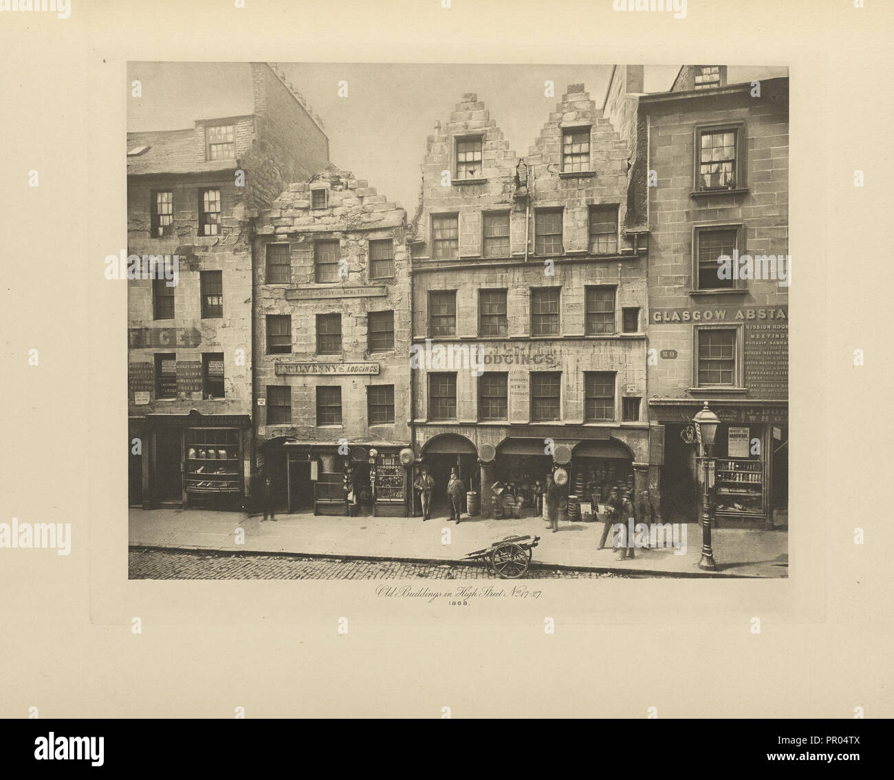 Old Buildings in High Street, Nos. 17-27; Thomas Annan, Scottish,1829 - 1887, Glasgow, Scotland; negative 1868; print 1900 Stock Photo