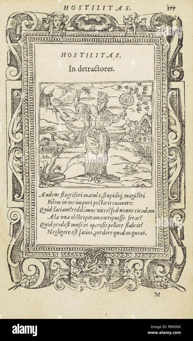 In detractores, Emblemata, Alciati, Andrea, 1492-1550, Unknown, Woodcut, 1551 Stock Photo